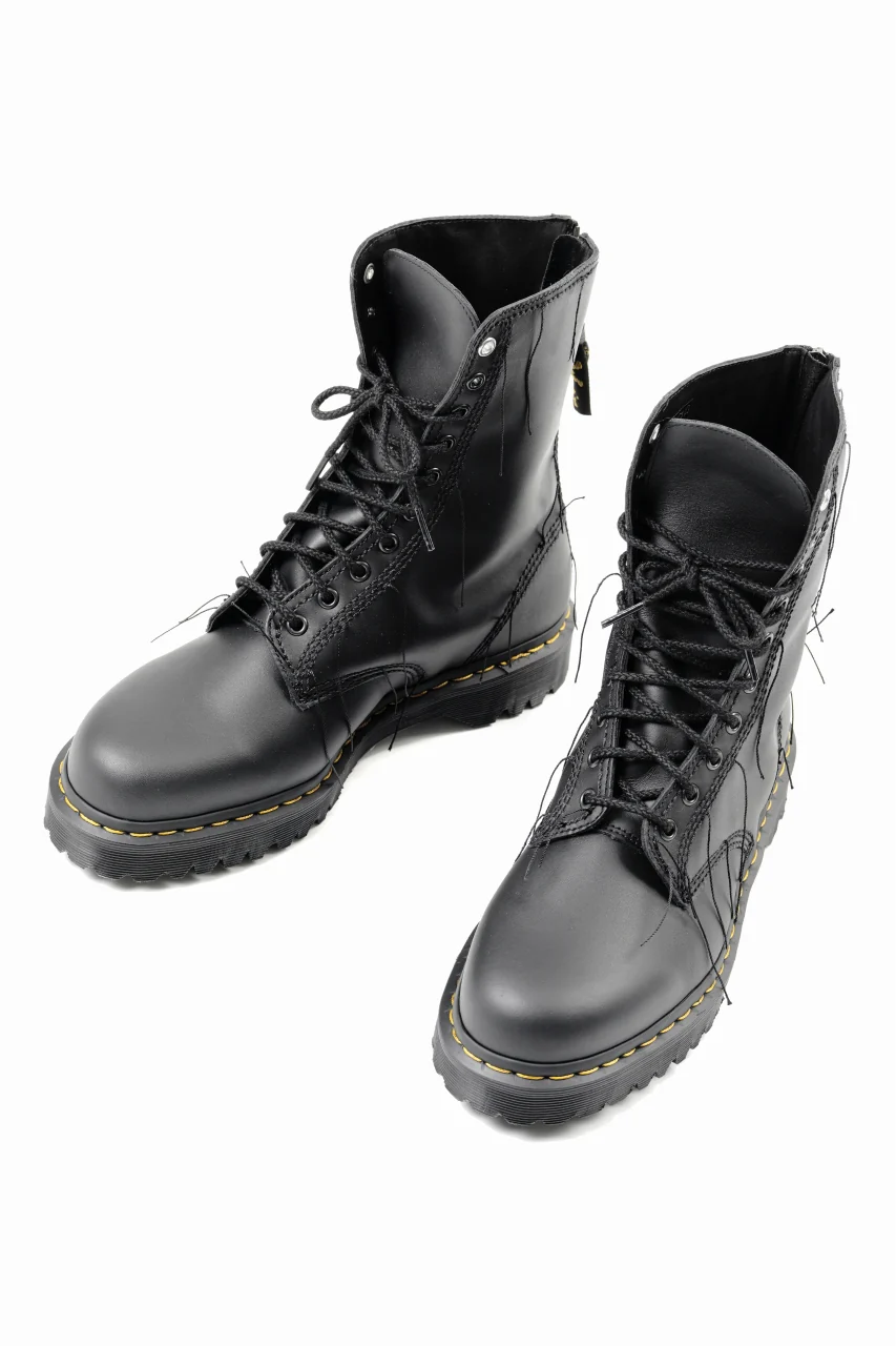 Y's x Dr. Martens 10 EYES BACK ZIP THREAD BOOTS (BLACK) - Image 5