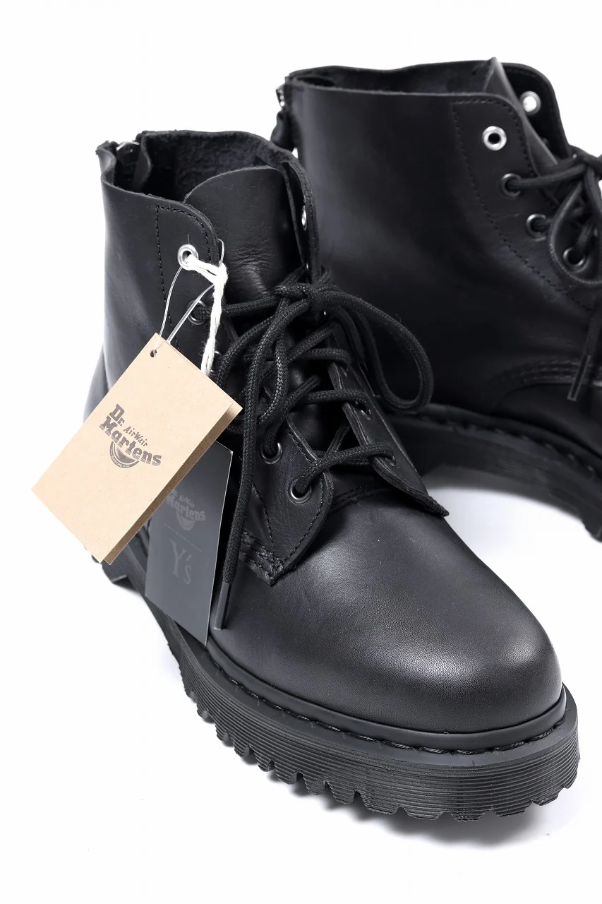 Y's x Dr. Martens 6 EYES BACK ZIP BOOTS 101 / CLASSIC CALF LEATHER (BLACK) - Image 11