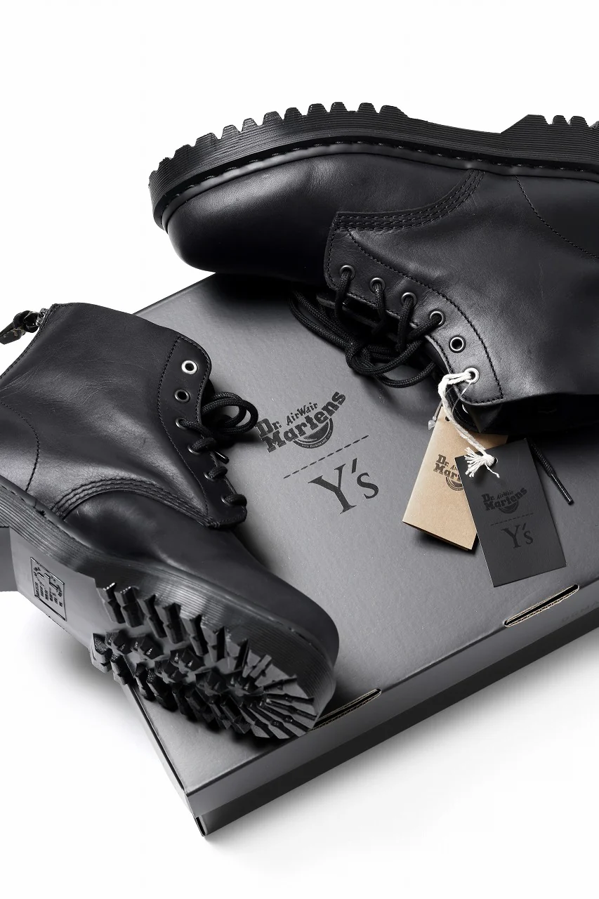 Y's x Dr. Martens 6 EYES BACK ZIP BOOTS 101 / CLASSIC CALF LEATHER (BLACK) - Image 18