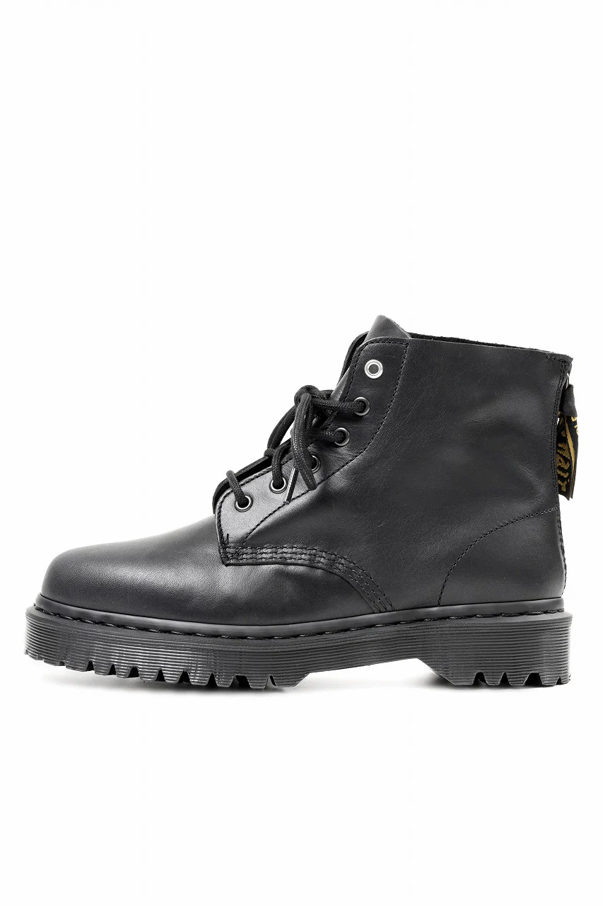 Y's x Dr. Martens 6 EYES BACK ZIP BOOTS 101 / CLASSIC CALF LEATHER (BLACK) - Image 3