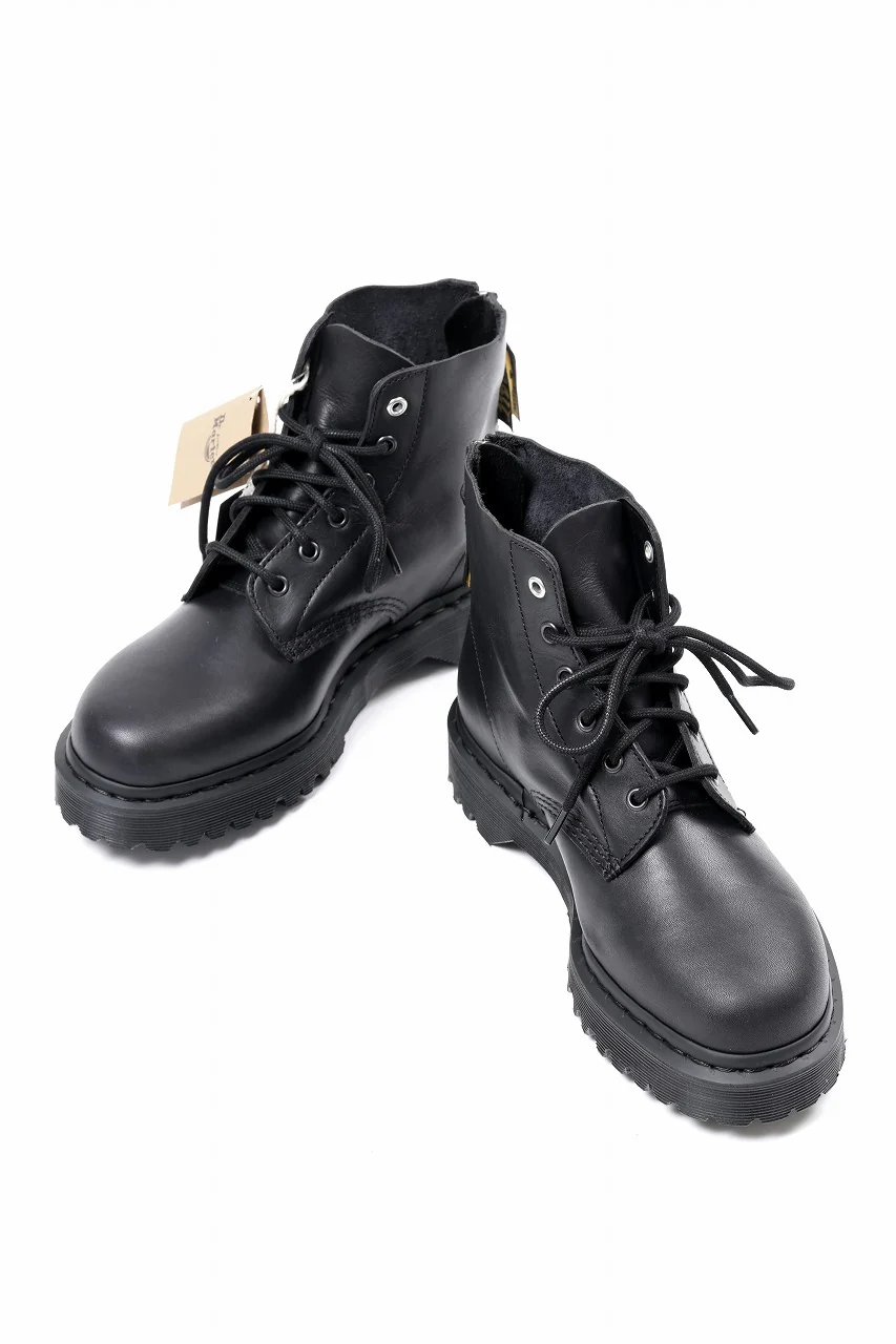 Y's x Dr. Martens 6 EYES BACK ZIP BOOTS 101 / CLASSIC CALF LEATHER (BLACK) - Image 5