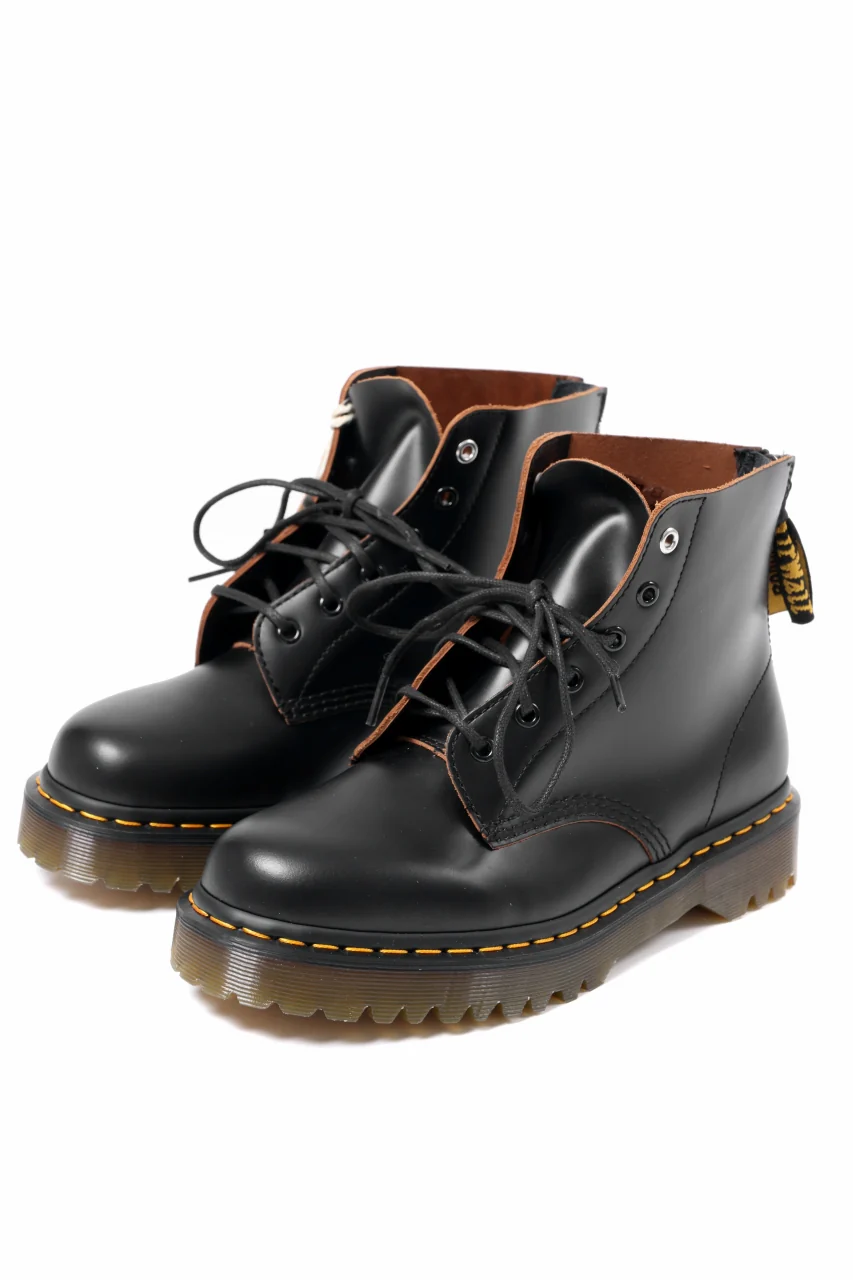 Y's x Dr. Martens 6-EYES BACK ZIP BOOTS 101 / VINTAGE SMOOTH (BLACK) - Image 3
