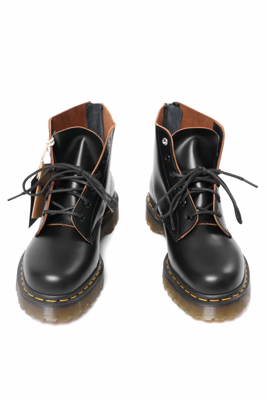 Y's x Dr. Martens 6-EYES BACK ZIP BOOTS 101 / VINTAGE SMOOTH (BLACK) - Image 5