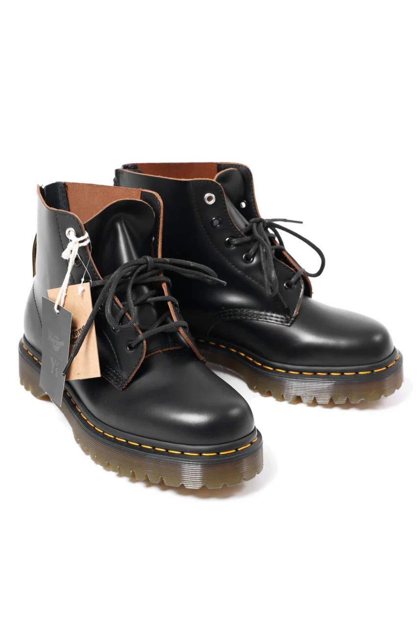 Y's x Dr. Martens 6-EYES BACK ZIP BOOTS 101 / VINTAGE SMOOTH (BLACK) - Image 6