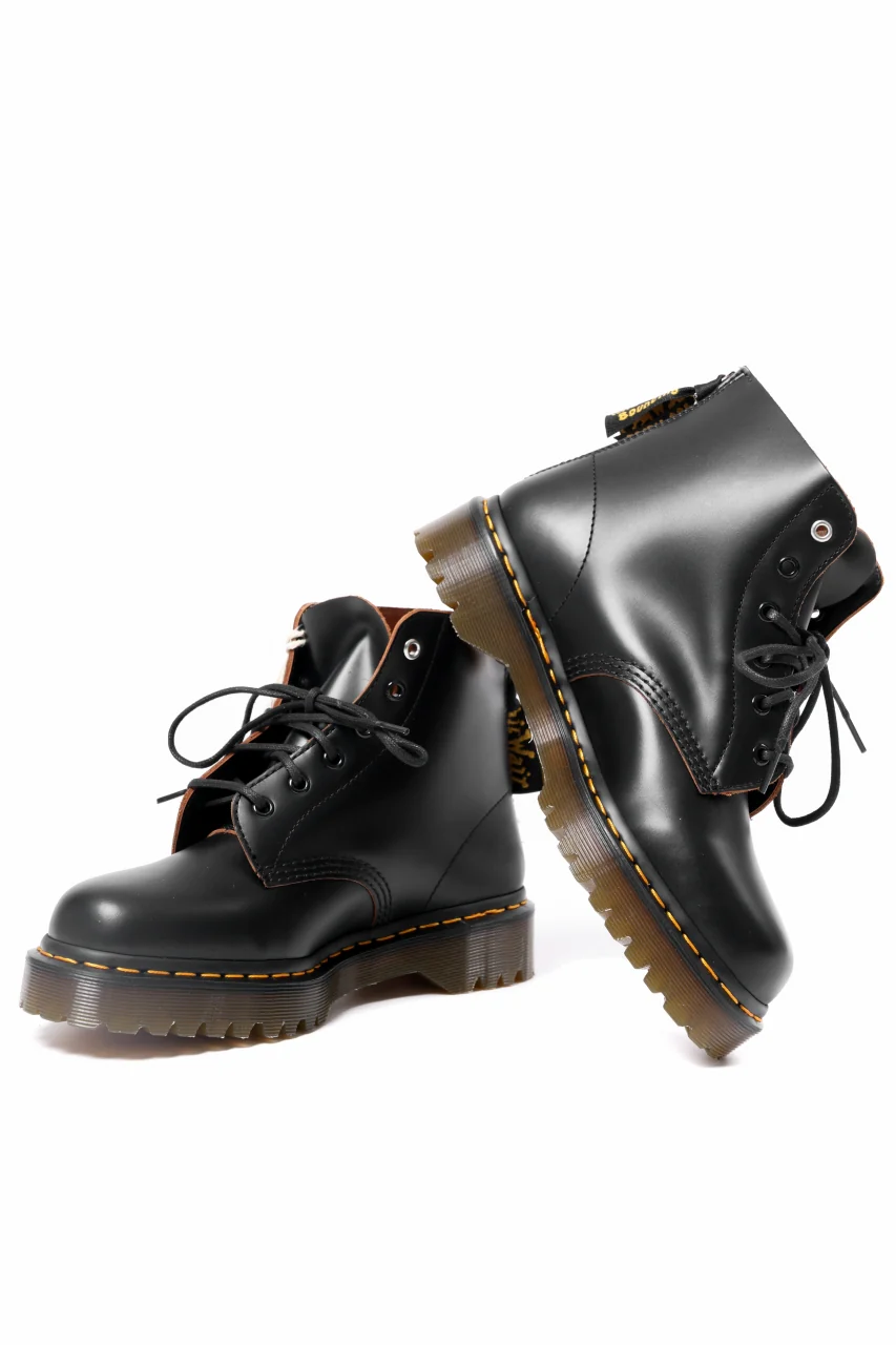 Y's x Dr. Martens 6-EYES BACK ZIP BOOTS 101 / VINTAGE SMOOTH (BLACK) - Image 7