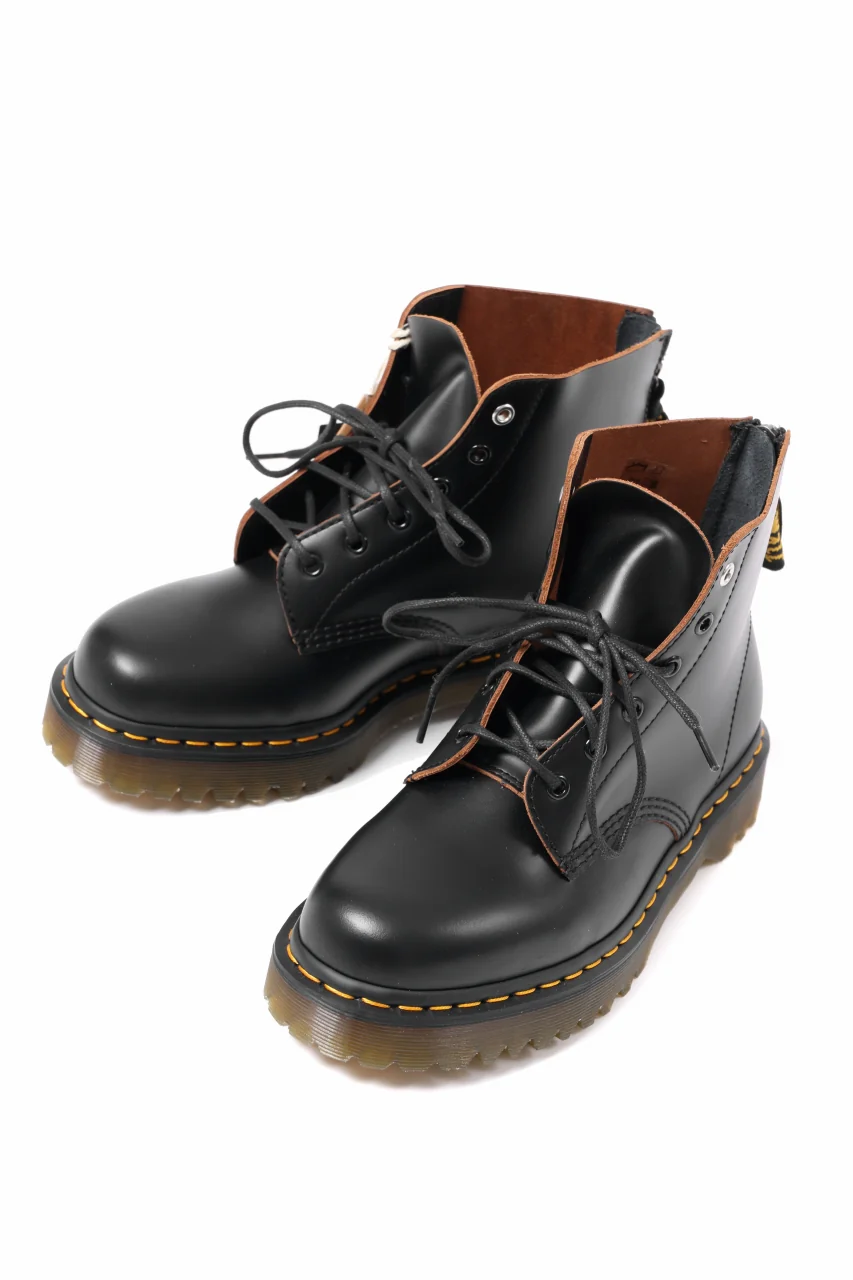 Y's x Dr. Martens 6-EYES BACK ZIP BOOTS 101 / VINTAGE SMOOTH (BLACK) - Image 9