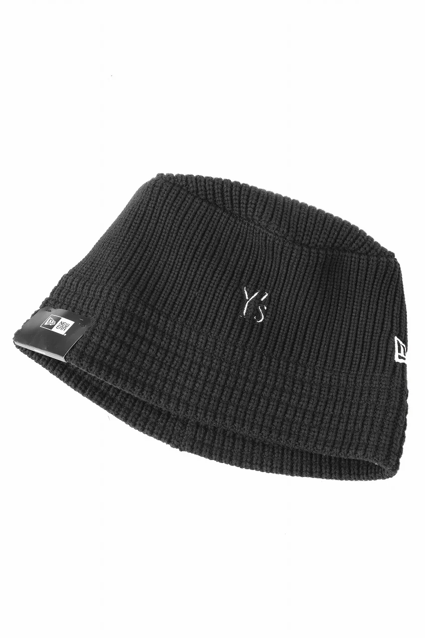 Y's x New Era® KNIT BUCKET OUTLINE HAT (BLACK) - Image 2