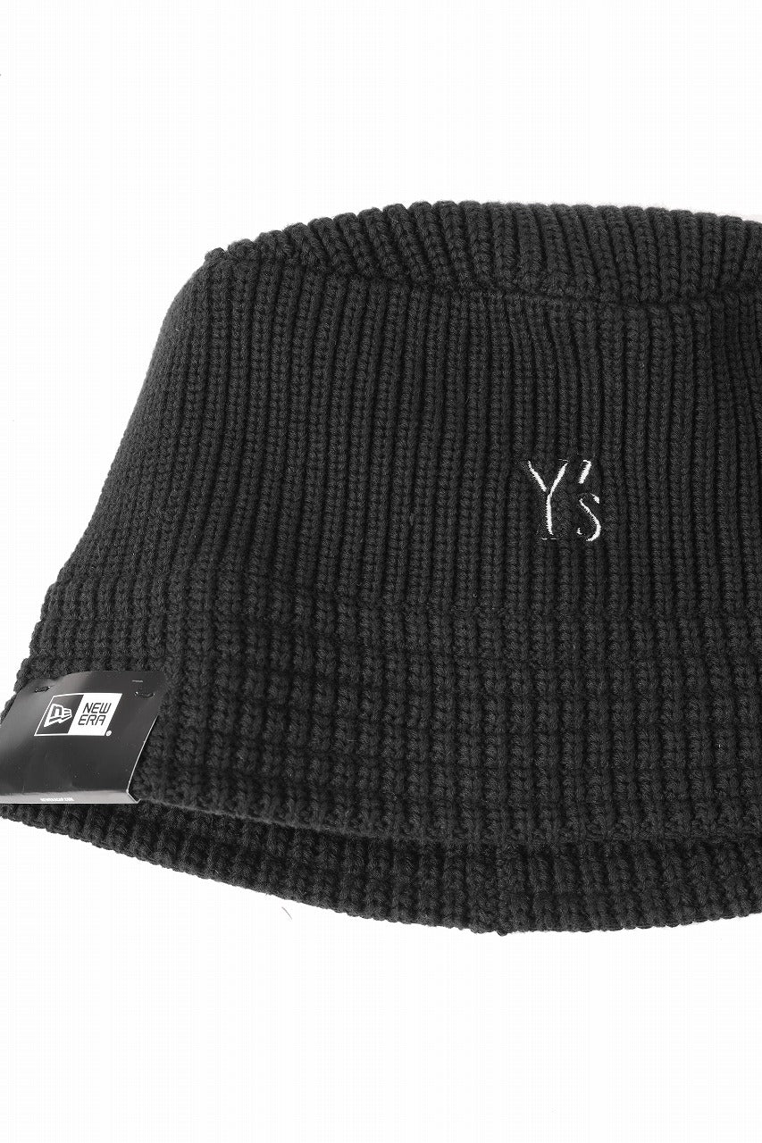Y's x New Era® KNIT BUCKET OUTLINE HAT (BLACK) - Image 5