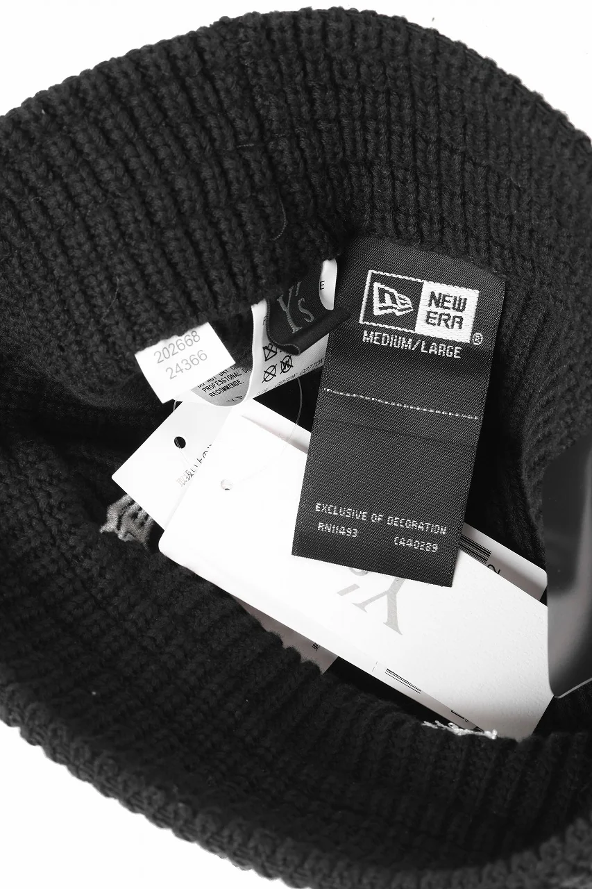 Y's x New Era® KNIT BUCKET OUTLINE HAT (BLACK) - Image 7
