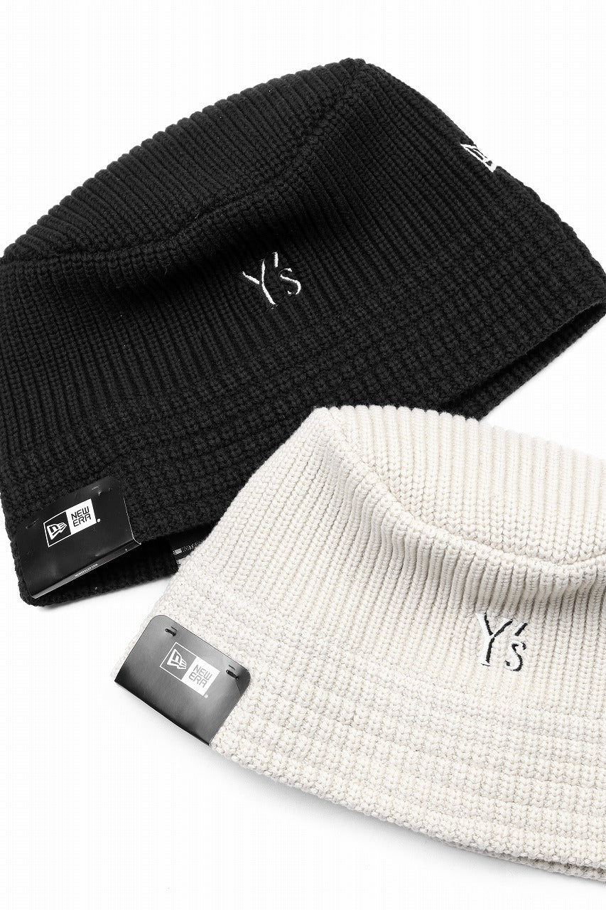 Y's x New Era® KNIT BUCKET OUTLINE HAT (OFF WHITE) - Image 11