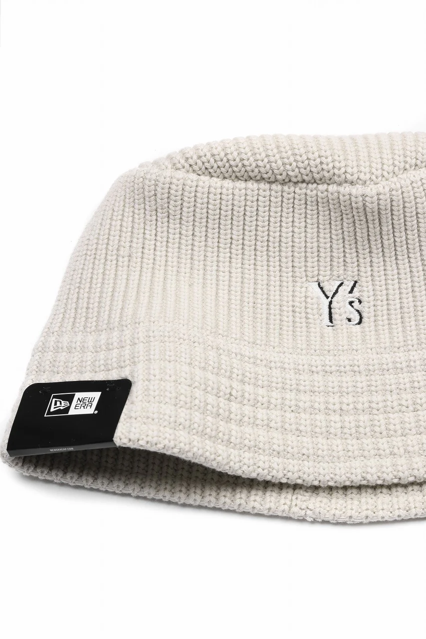 Y's x New Era® KNIT BUCKET OUTLINE HAT (OFF WHITE) - Image 6