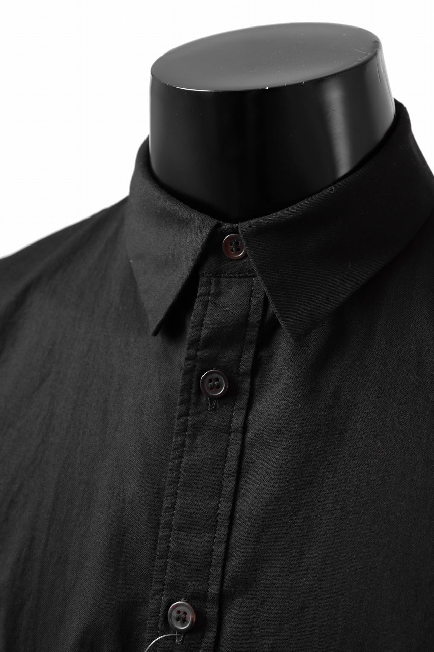 Y's ROLLED UP SLEEVE SHIRT BLOUSE / THIN TWILL (BLACK) - Image 25