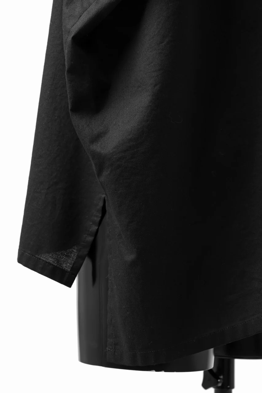 Y's ROLLED UP SLEEVE SHIRT BLOUSE / THIN TWILL (BLACK) - Image 28