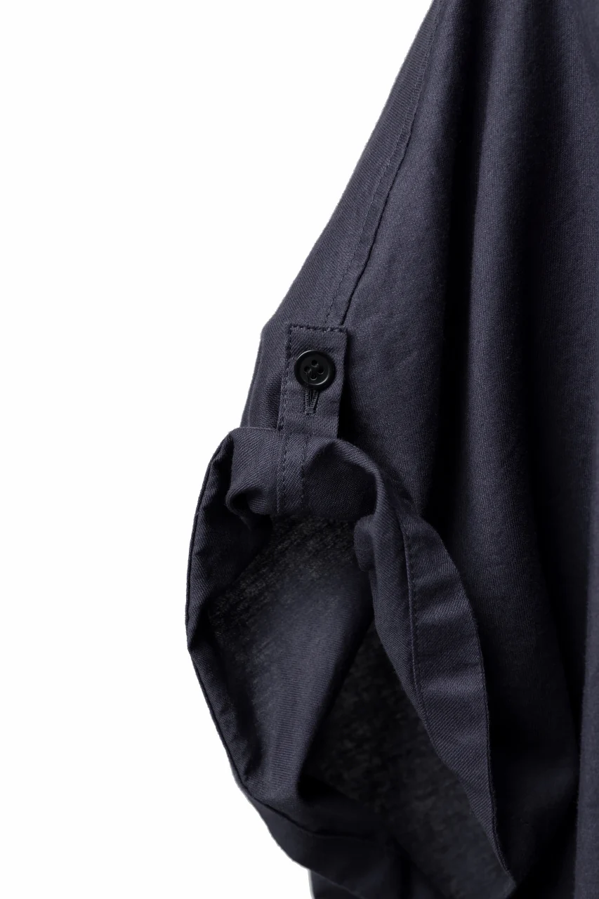 Y's ROLLED UP SLEEVE SHIRT BLOUSE / THIN TWILL (NAVY) - Image 10