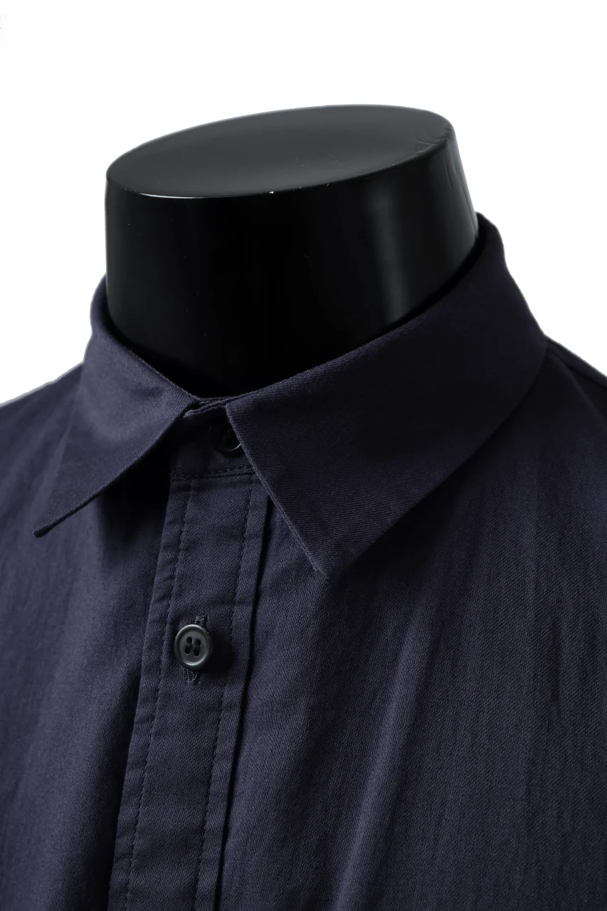 Y's ROLLED UP SLEEVE SHIRT BLOUSE / THIN TWILL (NAVY) - Image 11