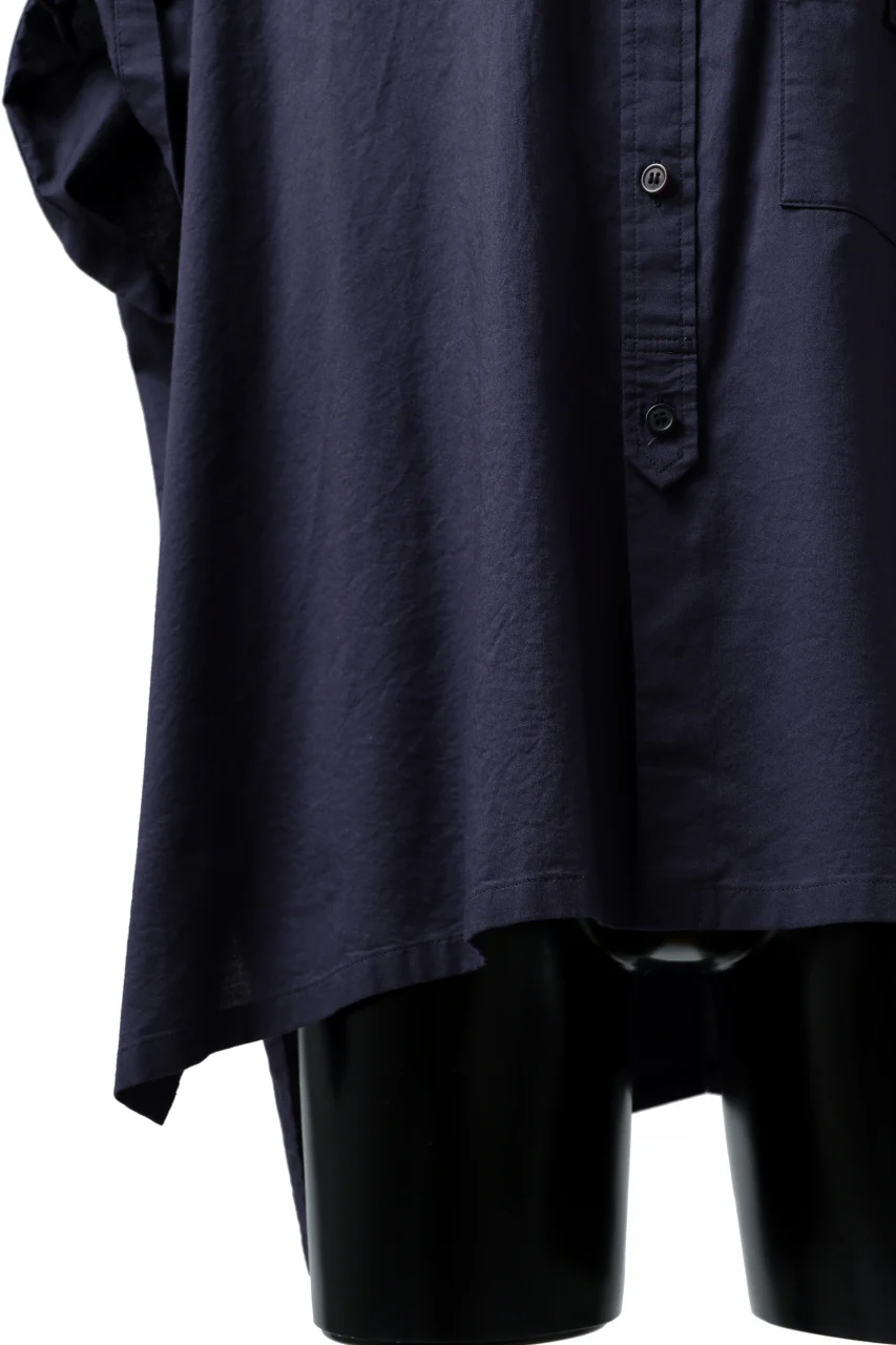 Y's ROLLED UP SLEEVE SHIRT BLOUSE / THIN TWILL (NAVY) - Image 12