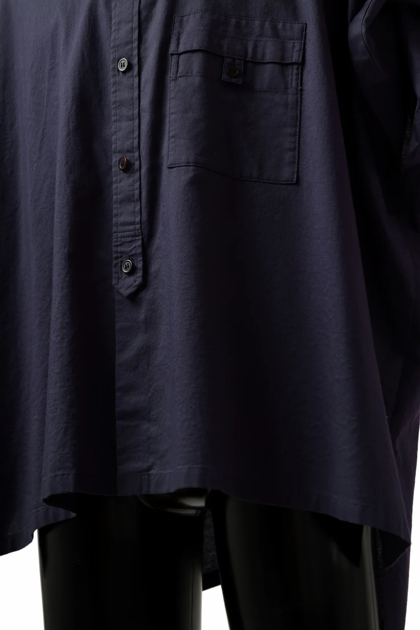 Y's ROLLED UP SLEEVE SHIRT BLOUSE / THIN TWILL (NAVY) - Image 13