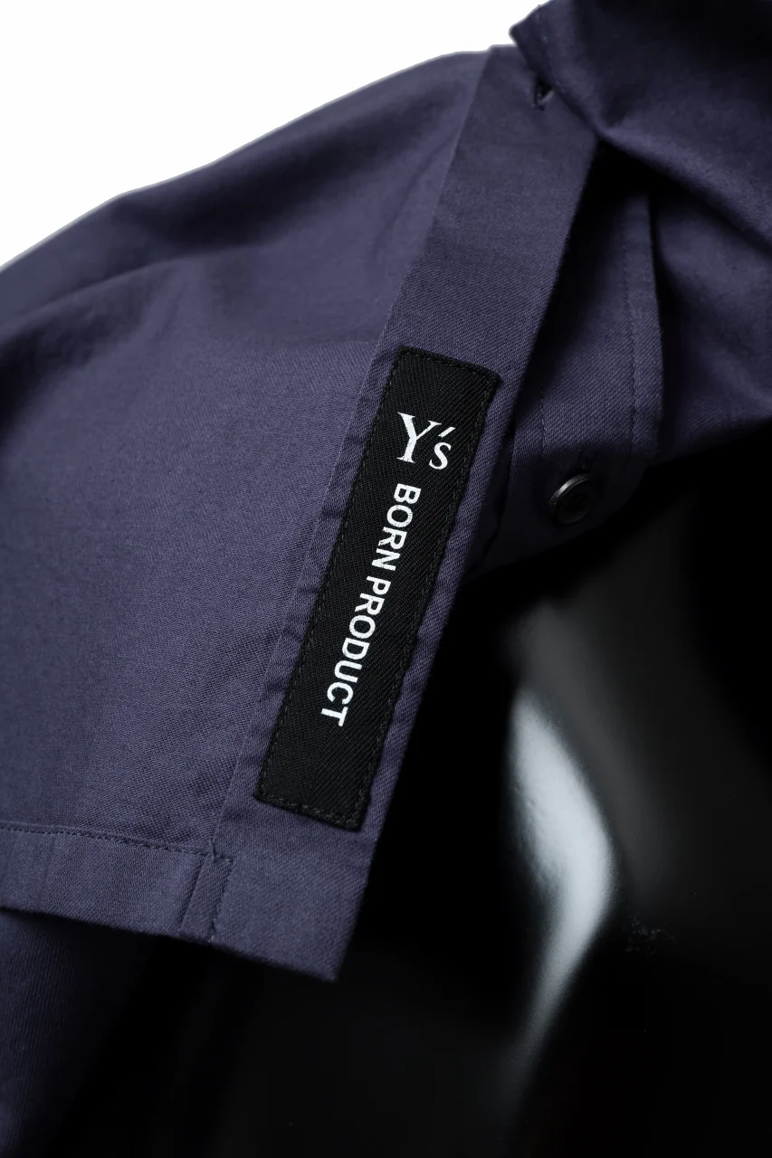 Y's ROLLED UP SLEEVE SHIRT BLOUSE / THIN TWILL (NAVY) - Image 16