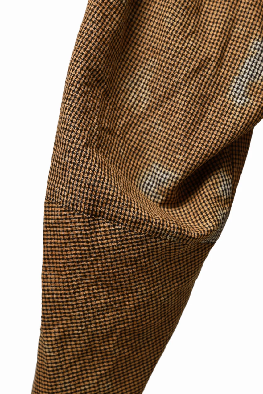 YUTA MATSUOKA 2 tucks wide taper cropped pants / mottled dyeing dead stock woven (gingham check) - Image 13