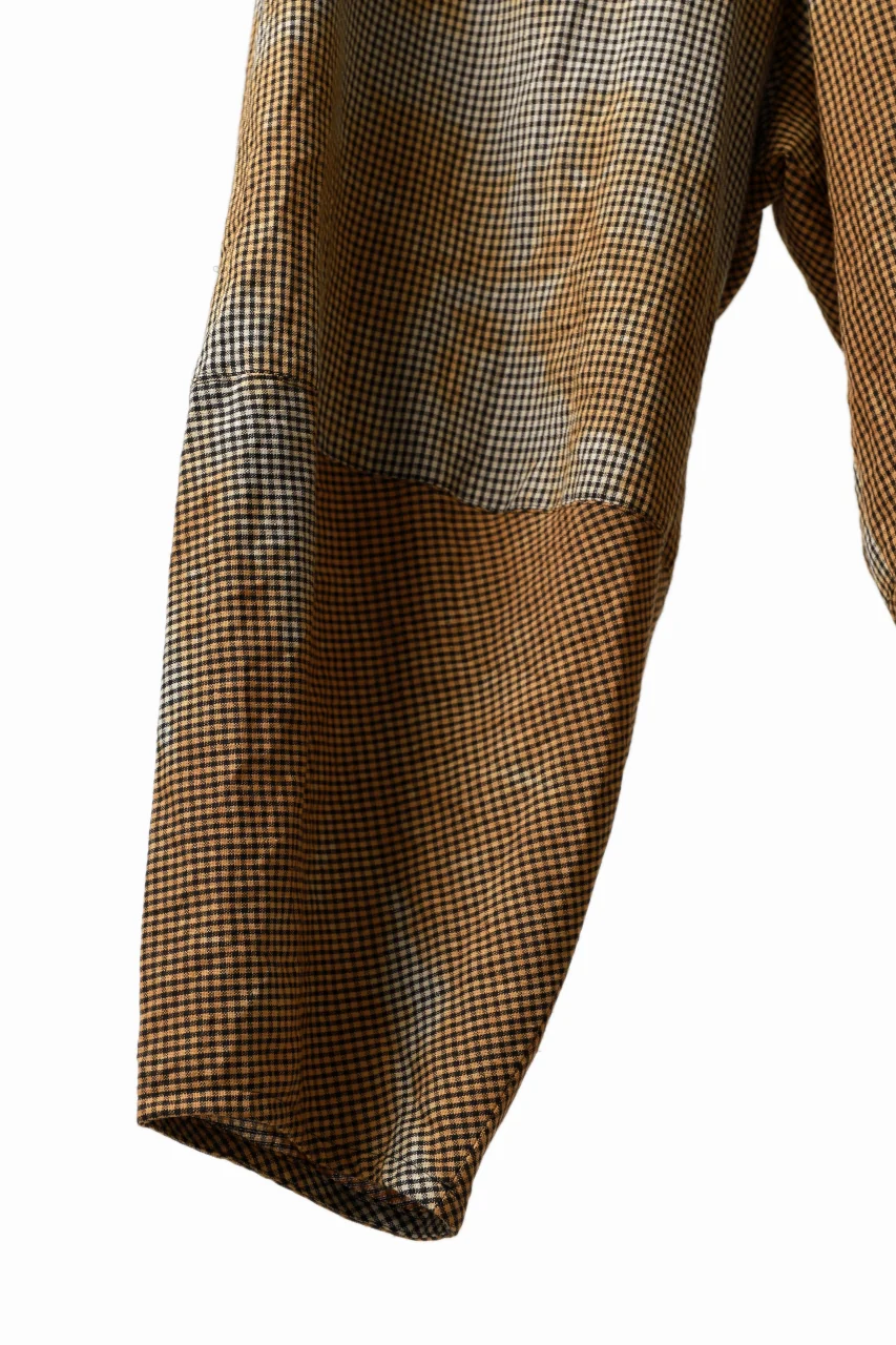 YUTA MATSUOKA 2 tucks wide taper cropped pants / mottled dyeing dead stock woven (gingham check) - Image 18
