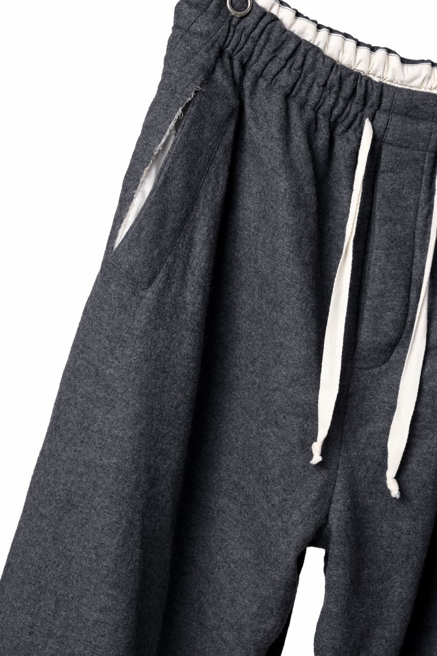 YUTA MATSUOKA baggy pants /compressed wool jersey (dark gray) - Image 10