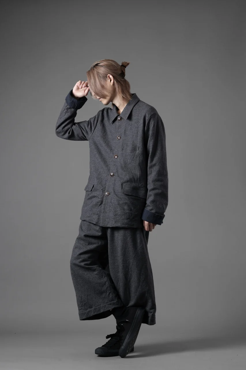 YUTA MATSUOKA baggy pants /compressed wool jersey (dark gray) - Image 35