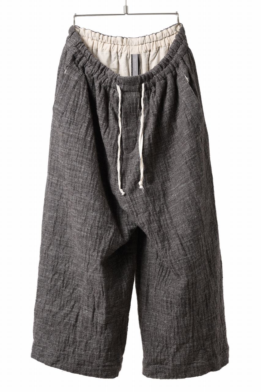 YUTA MATSUOKA baggy pants / double weave cotton wool linen (brown)