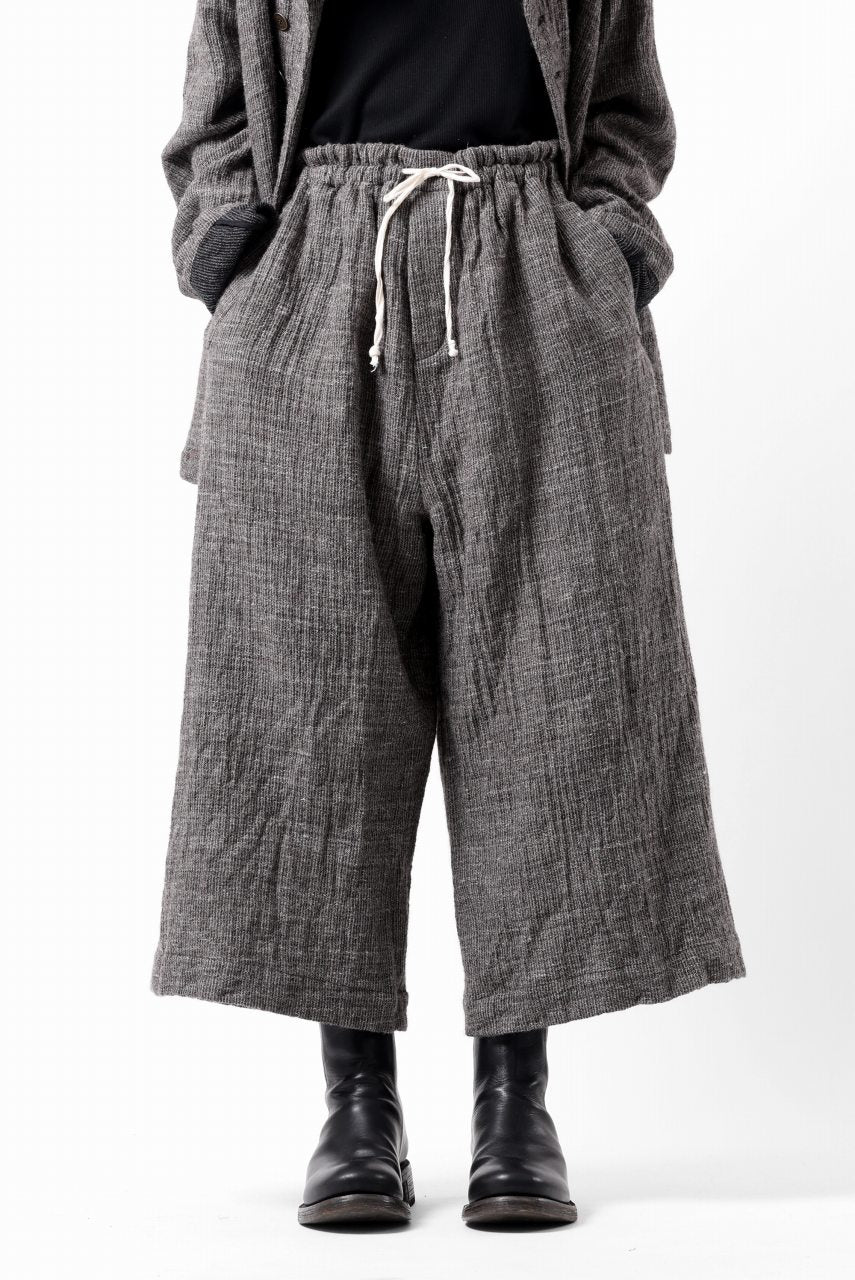 YUTA MATSUOKA baggy pants / double weave cotton wool linen (brown) - Image 11