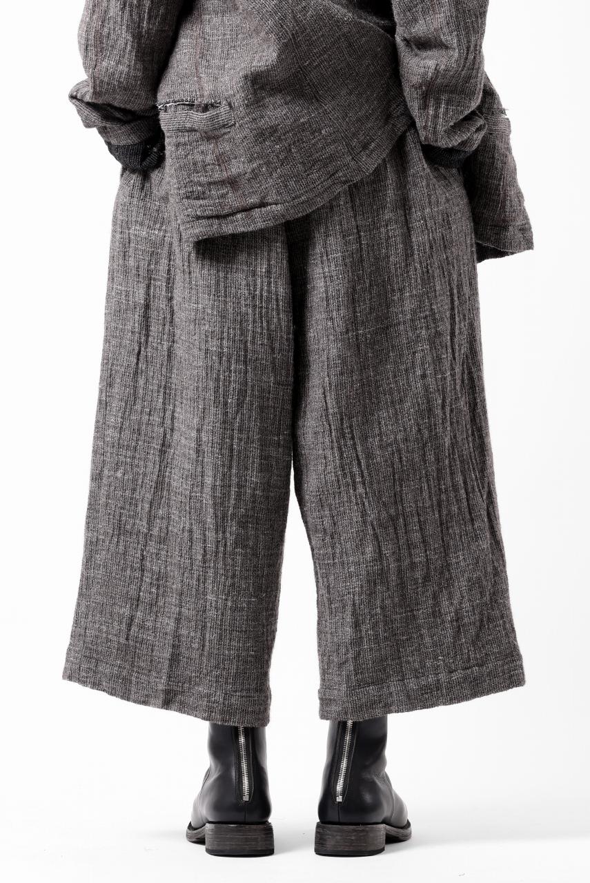 YUTA MATSUOKA baggy pants / double weave cotton wool linen (brown) - Image 12