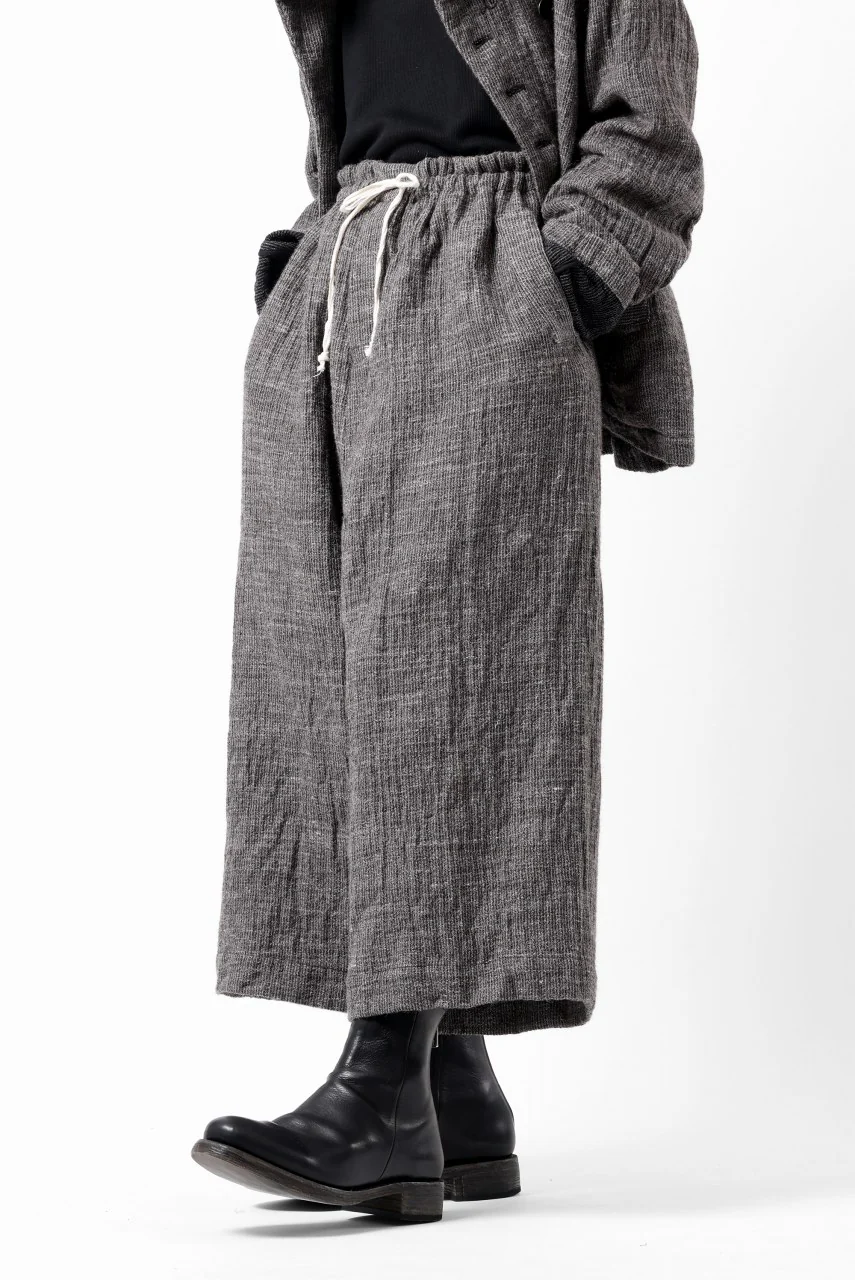 YUTA MATSUOKA baggy pants / double weave cotton wool linen (brown) - Image 13