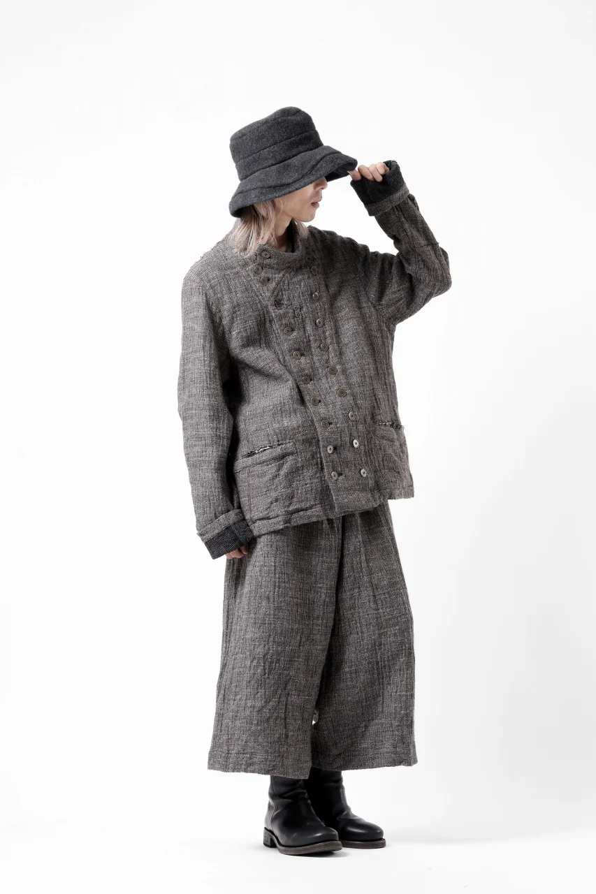 YUTA MATSUOKA baggy pants / double weave cotton wool linen (brown) - Image 21