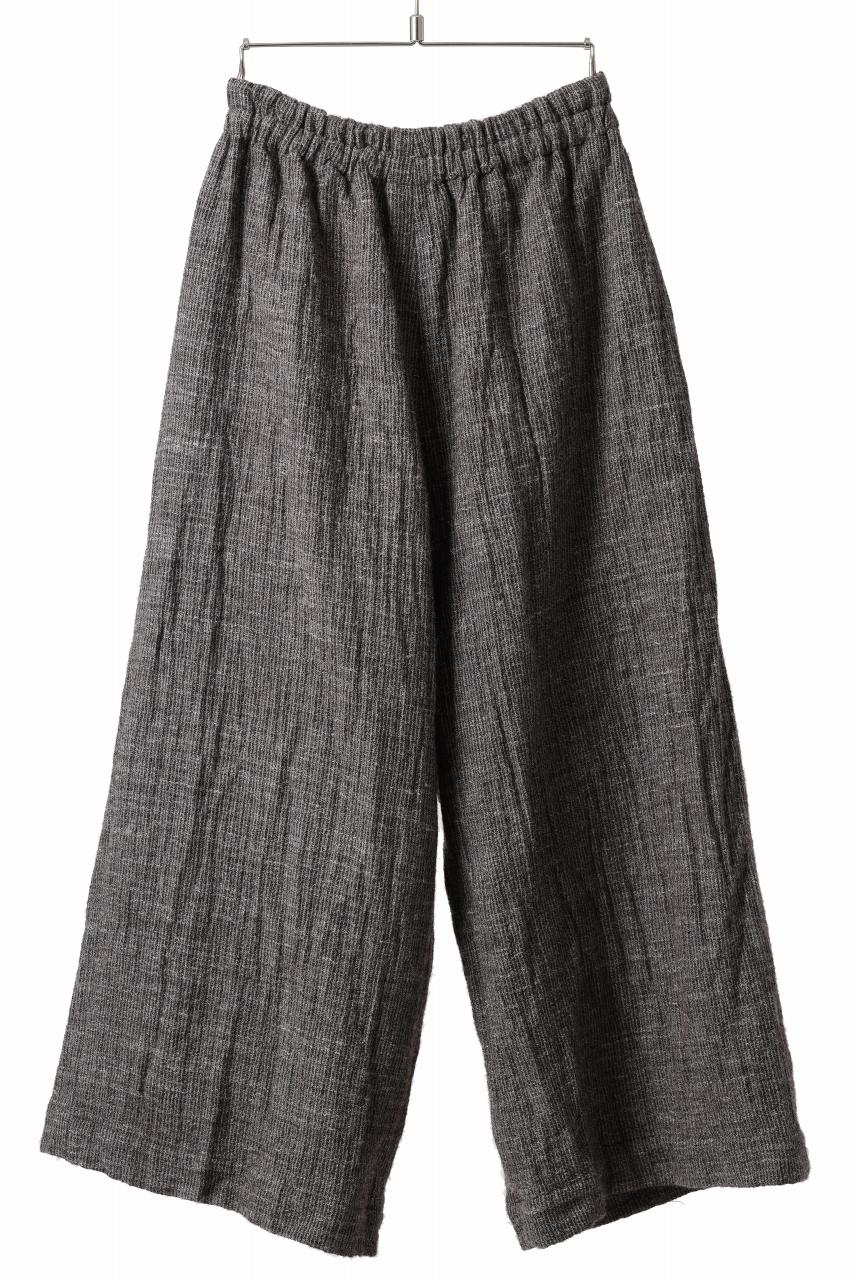 YUTA MATSUOKA baggy pants / double weave cotton wool linen (brown) - Image 3