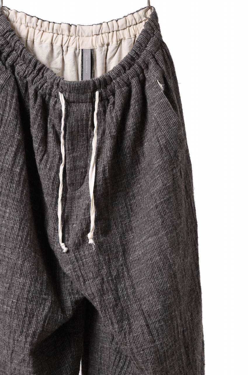 YUTA MATSUOKA baggy pants / double weave cotton wool linen (brown) - Image 4