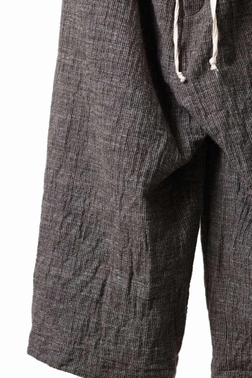 YUTA MATSUOKA baggy pants / double weave cotton wool linen (brown) - Image 5