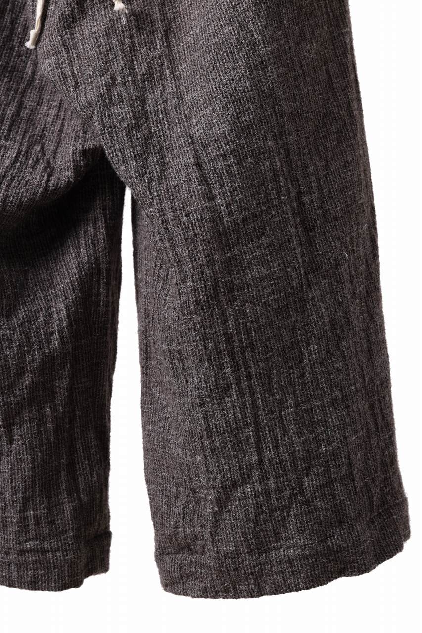 YUTA MATSUOKA baggy pants / double weave cotton wool linen (brown) - Image 7