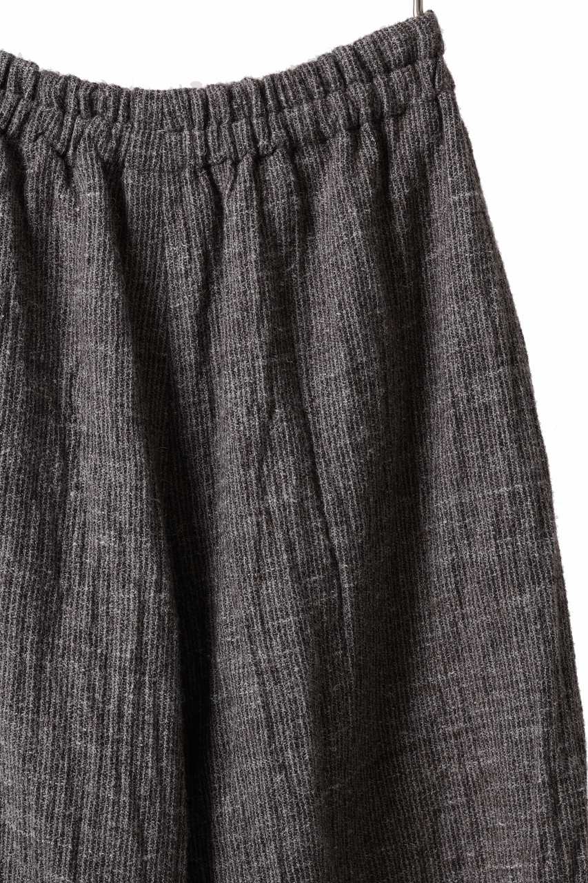 YUTA MATSUOKA baggy pants / double weave cotton wool linen (brown) - Image 8