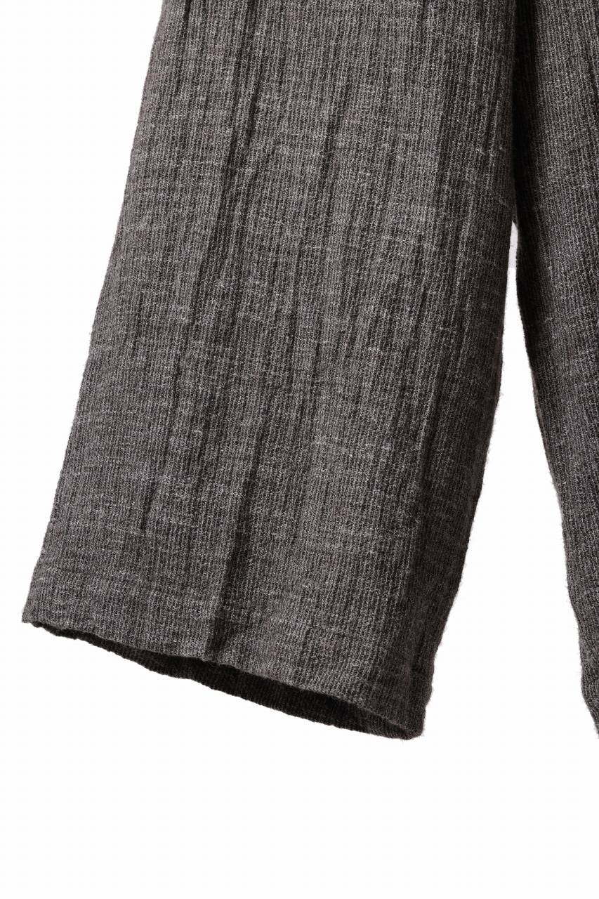 YUTA MATSUOKA baggy pants / double weave cotton wool linen (brown) - Image 9