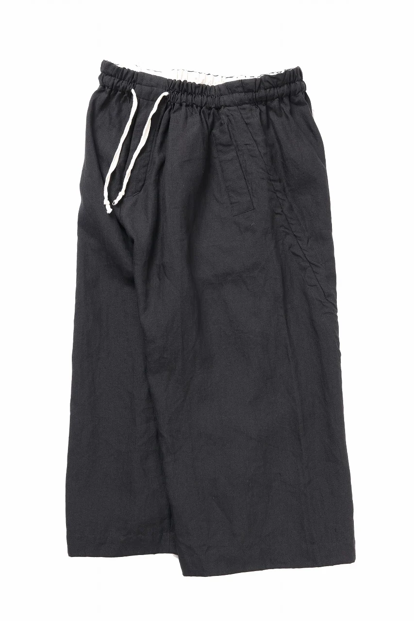 YUTA MATSUOKA baggy pants / high density canvas linen (black) - Image 3