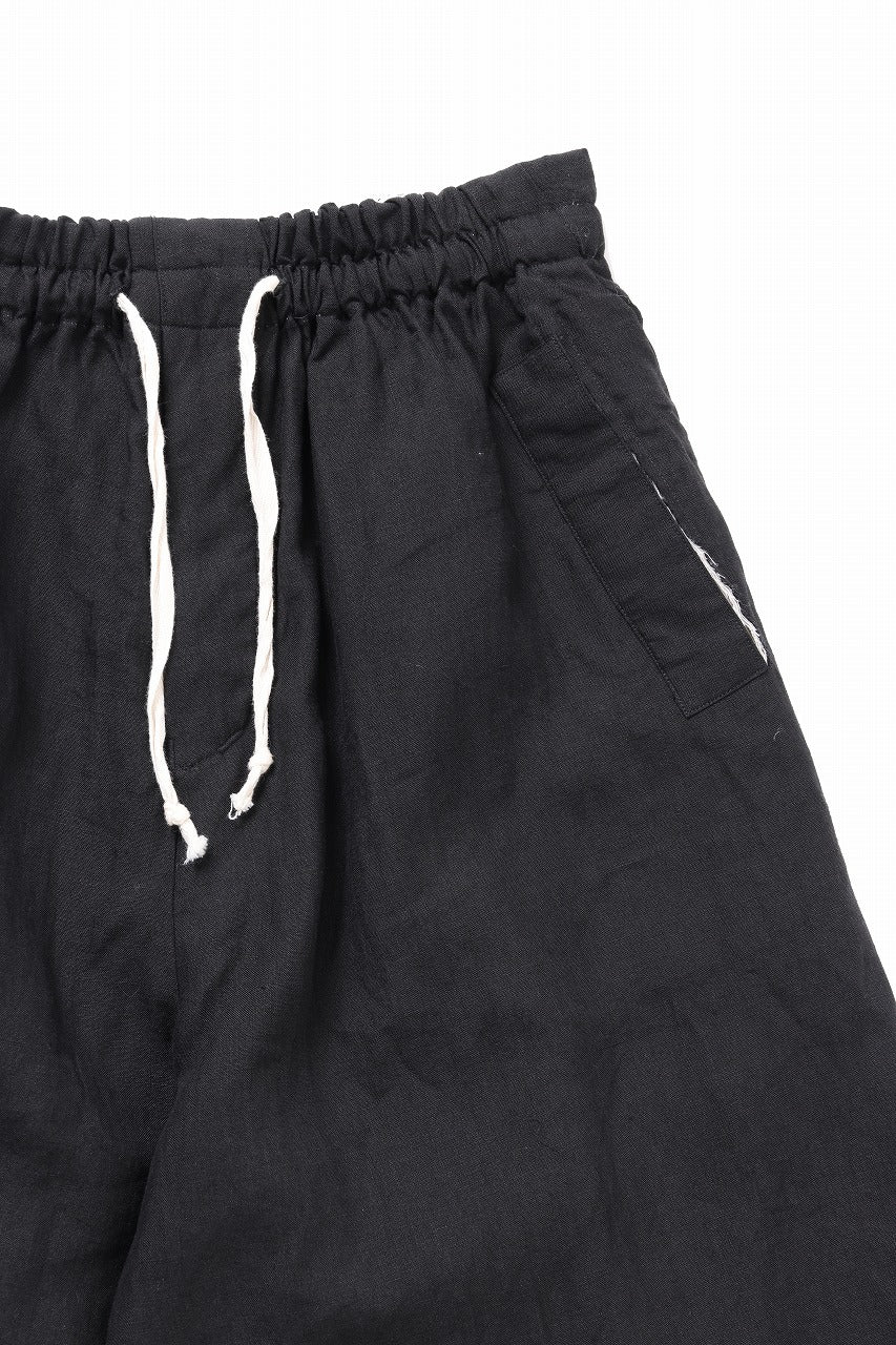 YUTA MATSUOKA baggy pants / high density canvas linen (black) - Image 6
