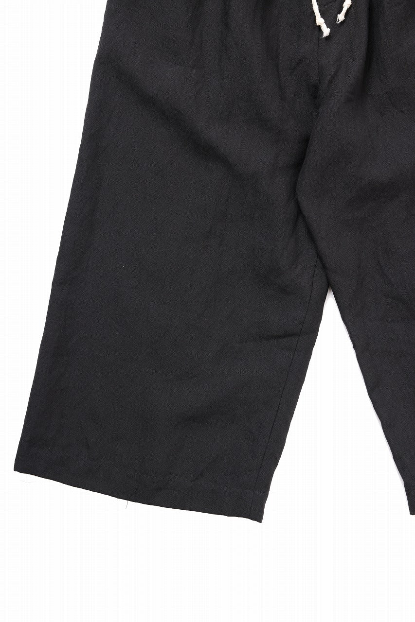 YUTA MATSUOKA baggy pants / high density canvas linen (black) - Image 7