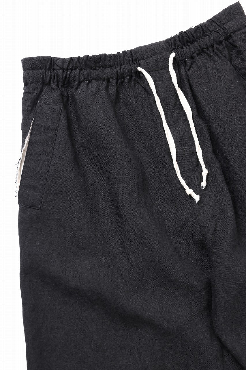 YUTA MATSUOKA baggy pants / high density canvas linen (black) - Image 8