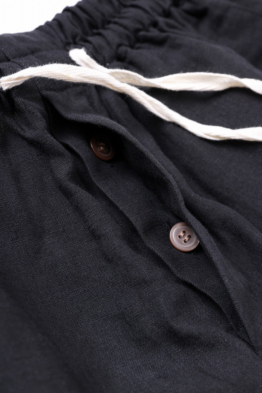 YUTA MATSUOKA baggy pants / high density canvas linen (black) - Image 9
