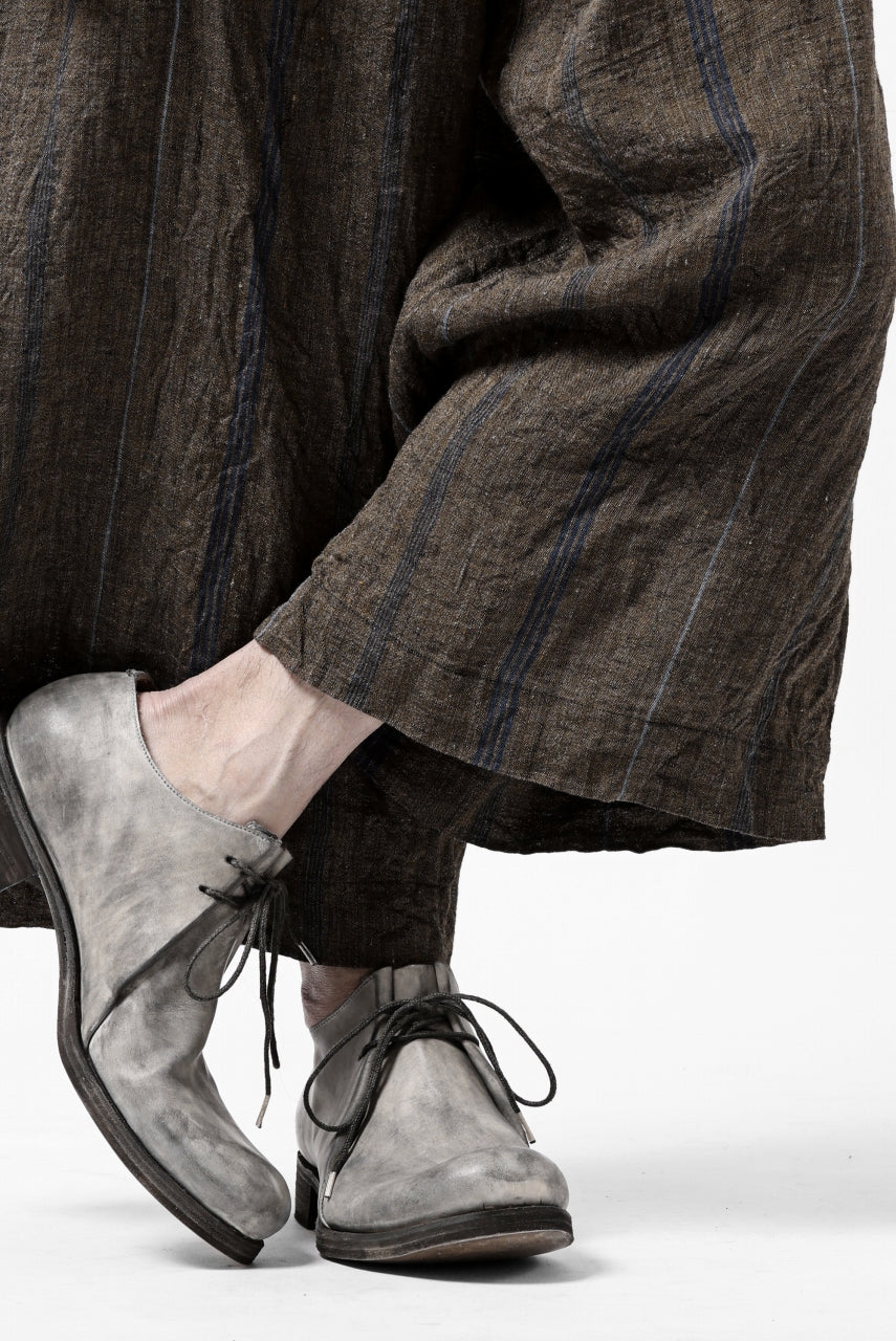 YUTA MATSUOKA buggy trousers / natural wrinkles linen (dark brown stripe) - Image 27