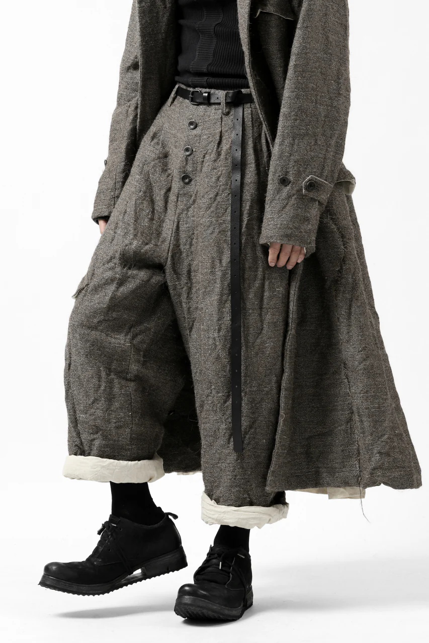 YUTA MATSUOKA buggy trousers / primitive wool (brown) - Image 13