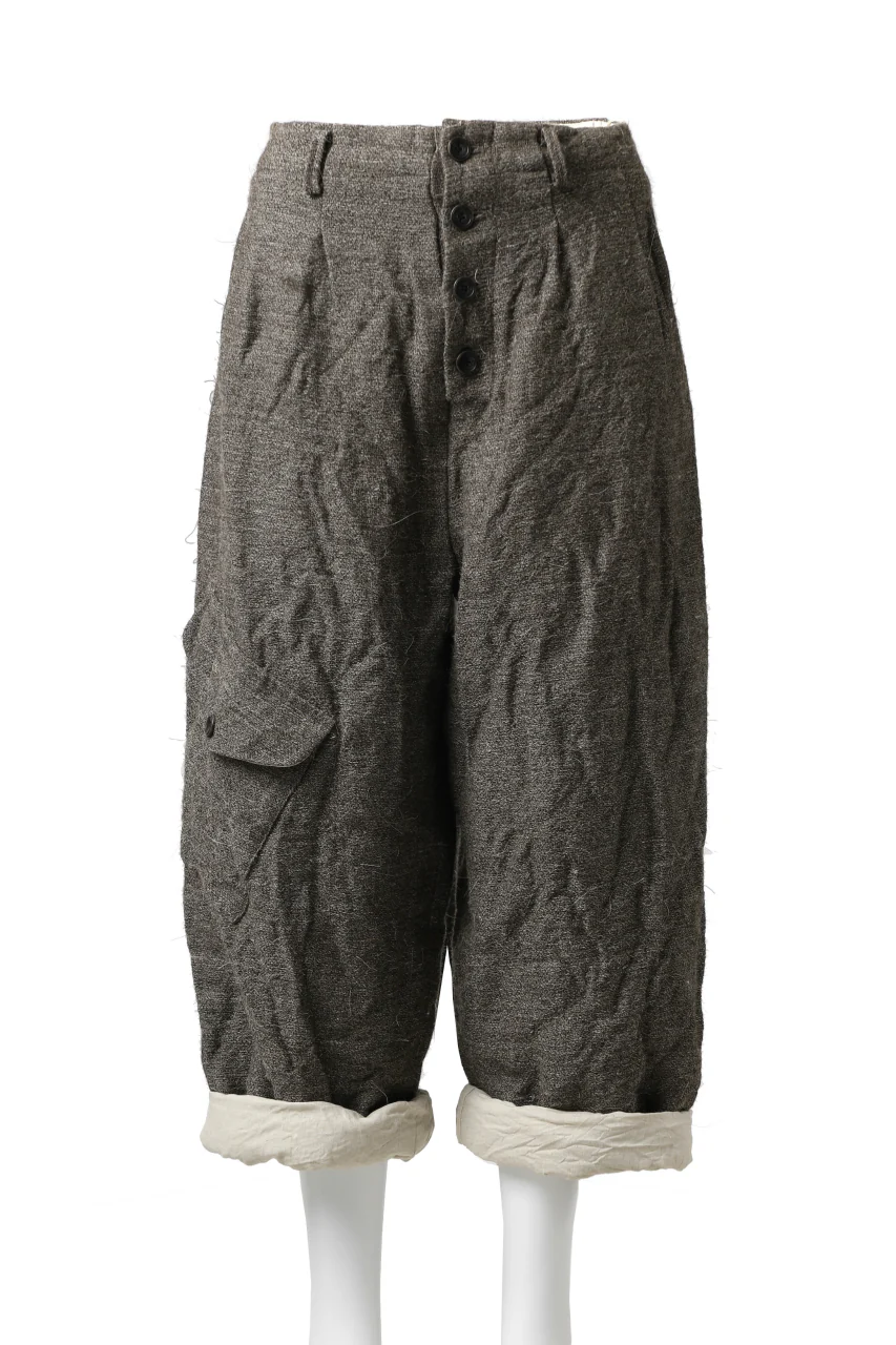 YUTA MATSUOKA buggy trousers / primitive wool (brown) - Image 25