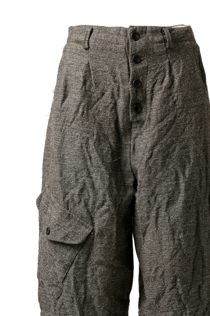 YUTA MATSUOKA buggy trousers / primitive wool (brown) - Image 26
