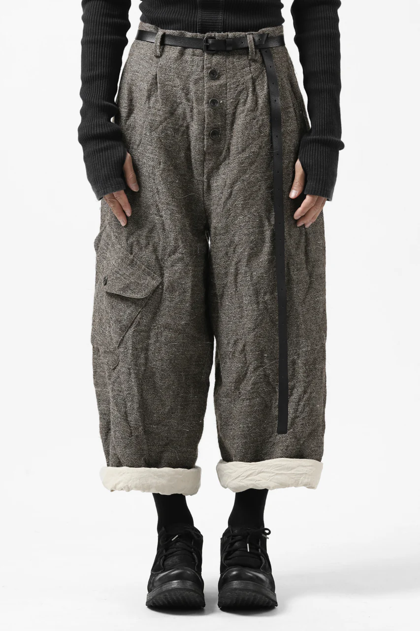 YUTA MATSUOKA buggy trousers / primitive wool (brown) - Image 3