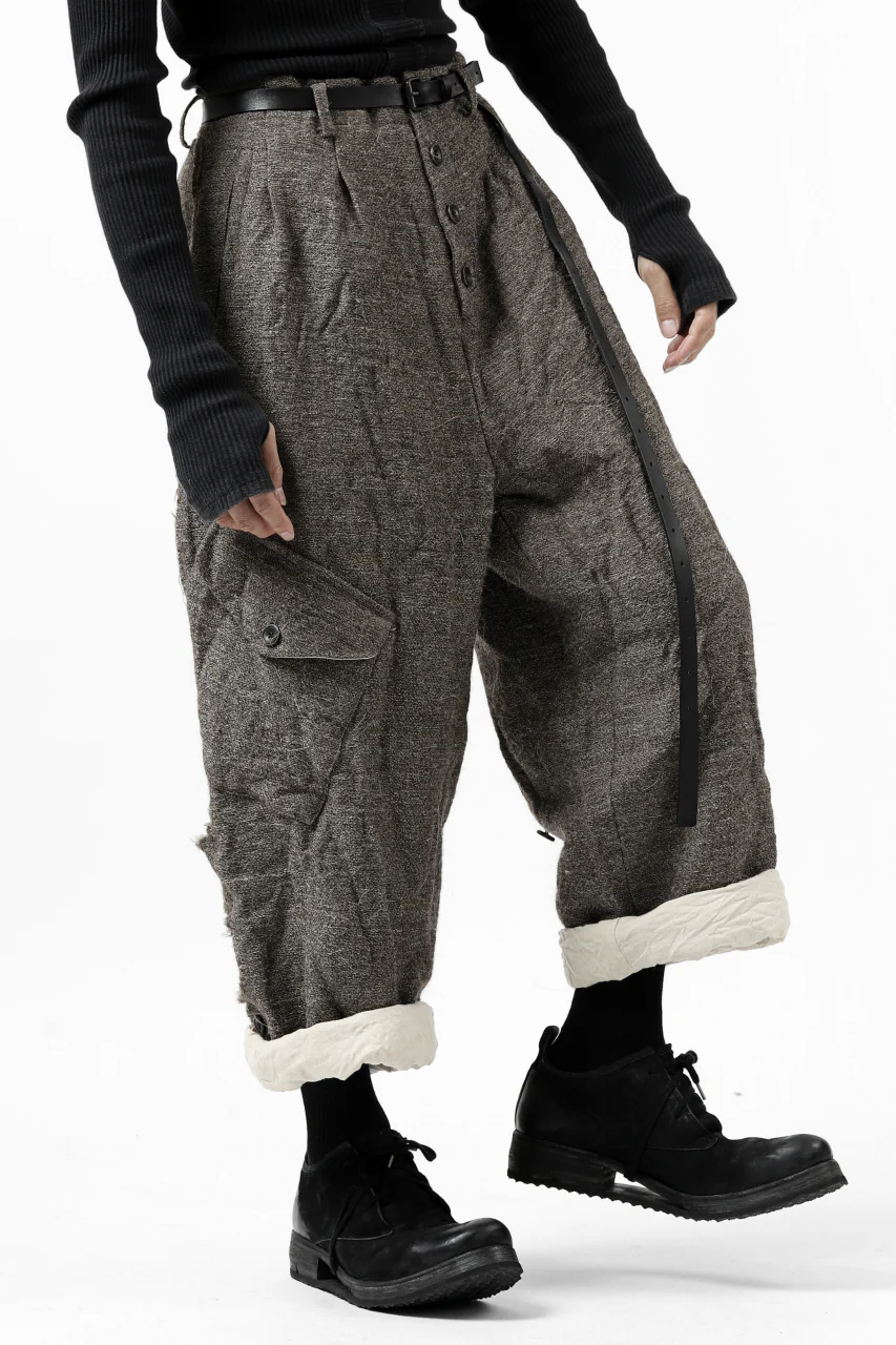 YUTA MATSUOKA buggy trousers / primitive wool (brown) - Image 5