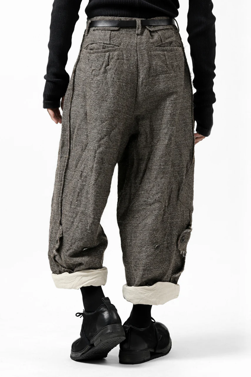 YUTA MATSUOKA buggy trousers / primitive wool (brown) - Image 6