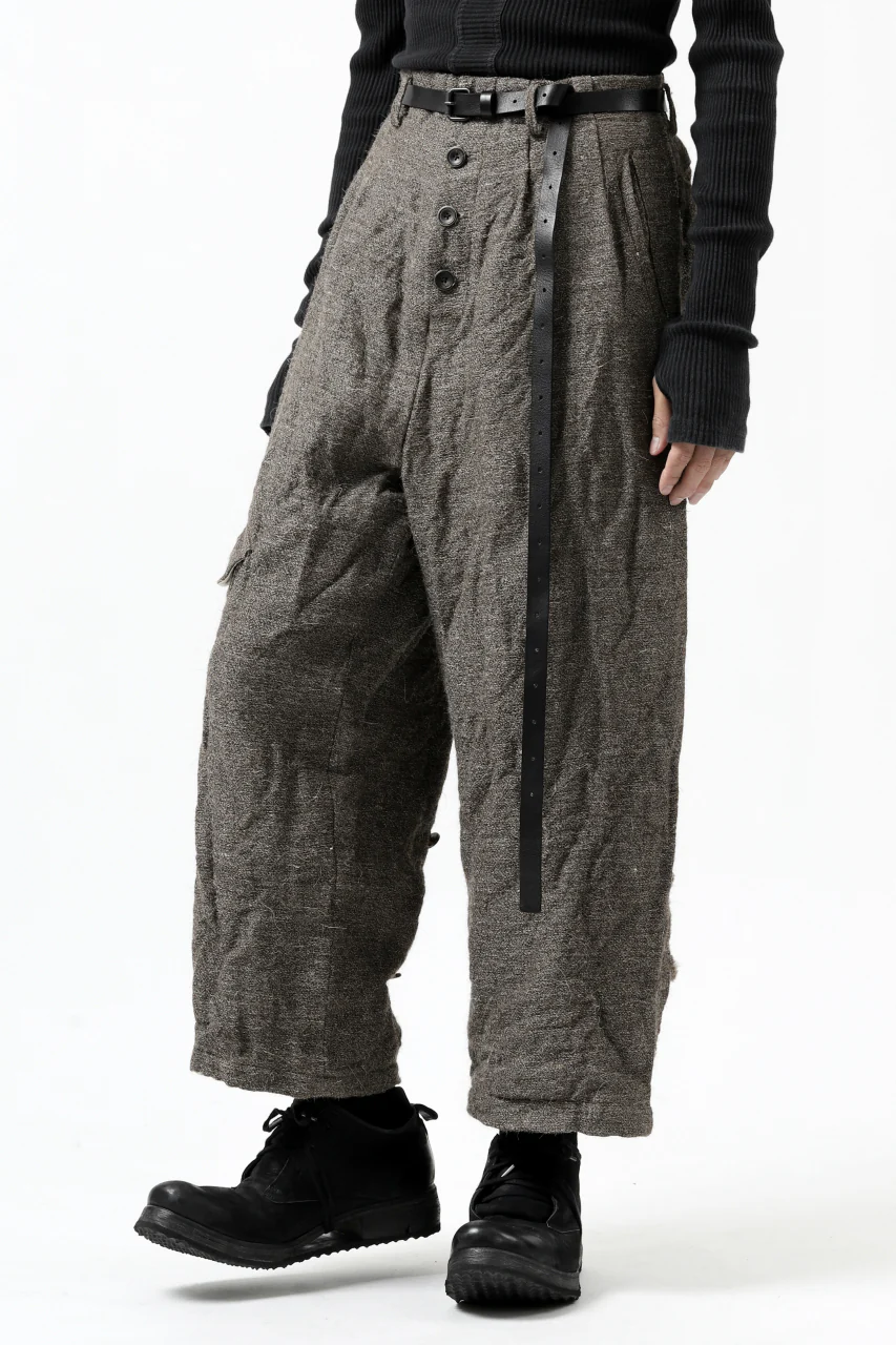YUTA MATSUOKA buggy trousers / primitive wool (brown) - Image 7